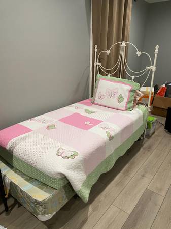 Twin box spring, frame, headboard 1