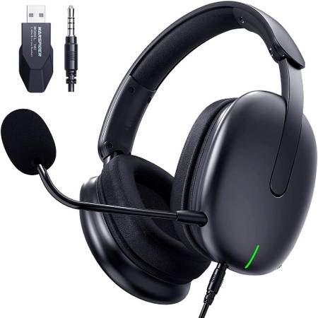 WolfLawS Wireless Gaming Headset for PC PS4 PS5, 2.4GHz USB Gamer Head 1