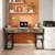 Office Small Computer Desk: Home Table with Fabric Drawers & Storage S 2 thumbnail