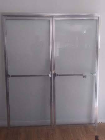 56"x69" clear glass shower doors 1