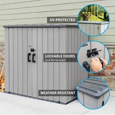 NEW--Lifetime Utility Shed: 75in-Lg x 42in Dp x 42-Tall 1
