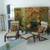 Pair (two) of Wood & Leather Rocking Armchairs with Ottomans like new 1 thumbnail