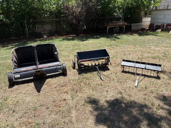 Pull behind riding mower attachments 1