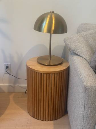 Fluted Wood Side Table 1