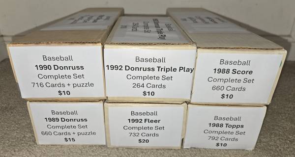 Baseball Cards - 6 Different Complete Sets 1