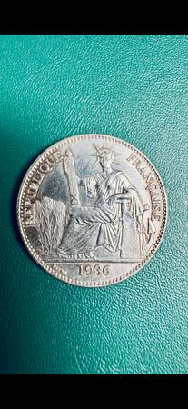 1936 French Indochina 50 Centimes – 90% Silver – Seated Liberty 1
