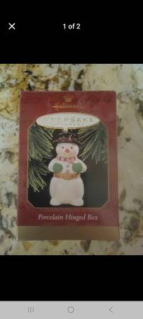 1997 hallmark Hinged Snowman ornament 1