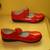 Girls Red Shoes w/Floral Buckle Size 4 3 thumbnail