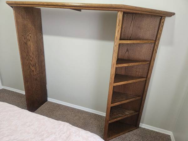 2 Solid Oak Corner Bookshelf's with optional Top Shelf 1