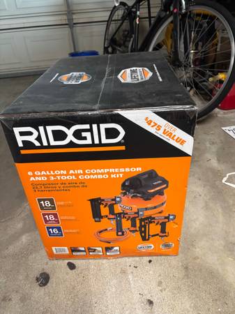 Rigid 6 Gal compressor 3 tool combo 1