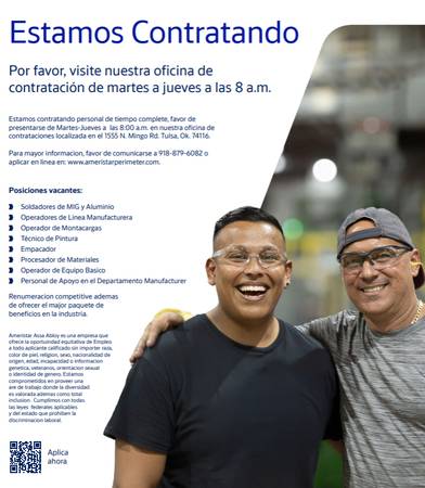 Roll Form Mill Operator/Operadores de linea Manufacturera 1