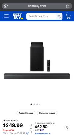 Unopened Box Samsung - B-series HW-B650F X Soundbar - Black 1