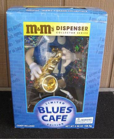 *~~~ M&M ~ BLUES CAFE Candy Dispenser ~ New in Box  ~~~* 1