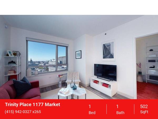 $2,806 / 1br - 502ft2 - Apartamentos modernos en rascacielos con comodidades de lujo (centro / cívico / van ness)63880247978883123