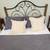 Queen Bed Frame - Mixed Media Metal Scrollwork & Wood 2 thumbnail