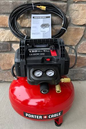 NEW Porter-Cable 6-Gal. 150-PSI Air Compressor W/25 Ft. Hose - U.S.A.🇺🇸 1