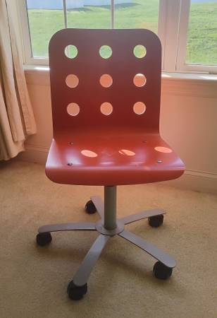 Ikea Swivel Adjustable Chair Orange Red Discontinued 1