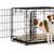 2-Door Dog Crate, 24" L X 17.5" W X 19.5" H, Black W/ Handles, Bed & T 5 thumbnail