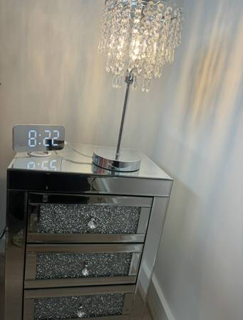 Mirrored 3 Drawer Nightstand 1