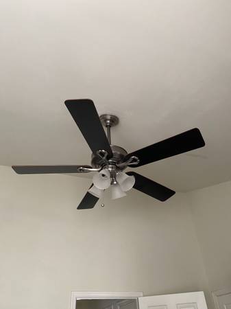 52" Ceiling fan blades and bell shaped glass shades 1
