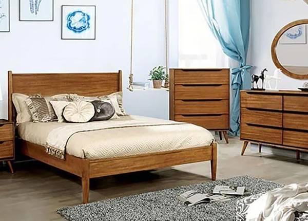 Lennart MCM queen platform bed 1