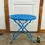 Side Table, Folding Round Mesh Top Patio Table = 20” h x 20” round 8 thumbnail