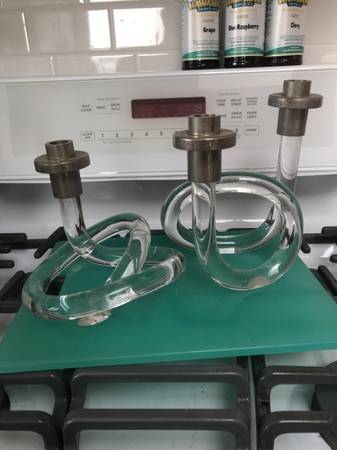 2 lucite candlesticks 1
