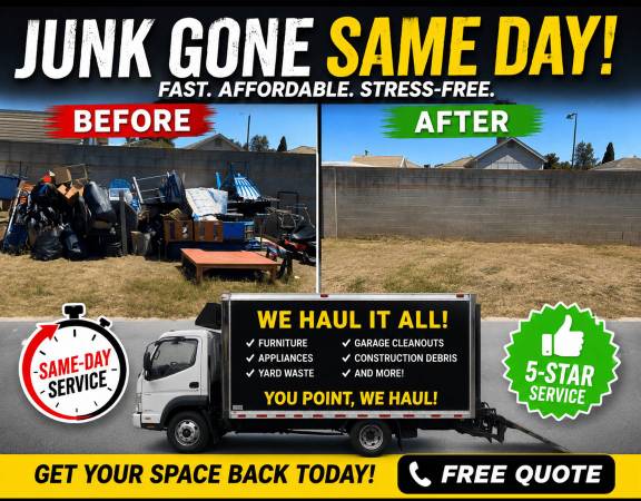  🔴🟡🟢 JUNK REMOVAL 🔴🟡🟢 FLAT RATE & FREE QUOTES Small moves 1