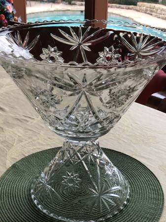 Vintage EAPC Punch Bowl with Pedestal and 12 Cups 1