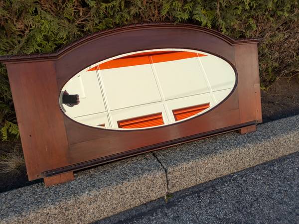 Early 1900's solid mahogany framed mirror 1