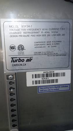 Congelador comercial vertical de 1 puerta Turbo Air - $1.375 (Hillsboro)63435122443649123