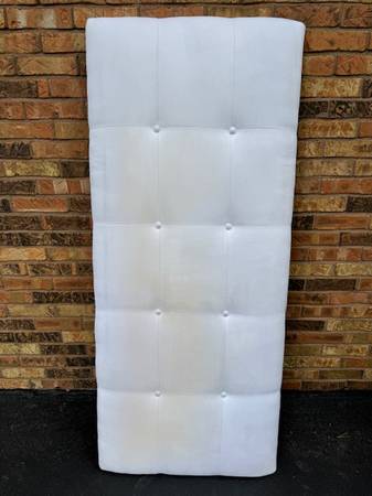 Queen White Upholstered Headboard 1