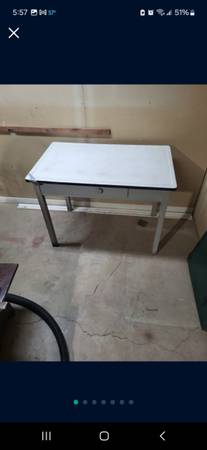 Metal work table/wood base 1