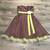 Women's sz. 4 Brown Mocha Strapless Formal Dress, Kiwi Green Bow Gown 14 thumbnail
