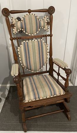 Rare Ornate 1890's Antique Eastlake Victorian Platform Rocker Rocking Chair 1