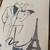 Vintage TY WILSON Paris Blue Framed Art Poster Offset Litho 80s Retro 5 thumbnail