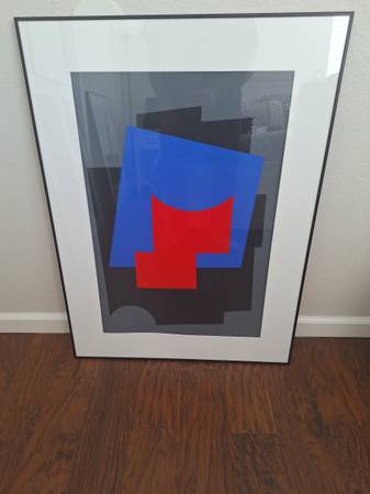 AMEDEE CORTIER,'ROUGE-BLEU',MEGA RARE 1990's SERIGRAPH PRINT 1
