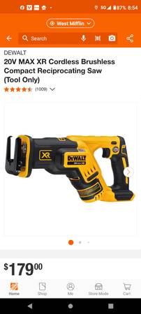 DeWalt sawzall new brushless 20 volt Max model dcs367 1
