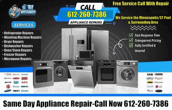 ✔APPLIANCE REPAIR-WASHER-DRYER-REFRIGERATOR-OVEN-DISHWASHER-$SAVE 1