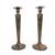 Silver Crest Sterling Decorated Bronze Candlesticks Pair 9 7/8” Arts & 1 thumbnail