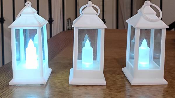 Three 5 inch Electric Candle Lantern Lights 1
