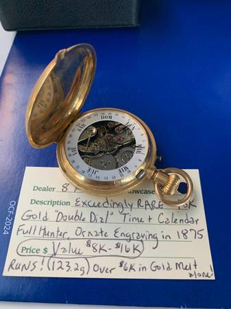 EXTRA RARE: 1875 18K GOLD "Double Dial" Pocket Watch 1