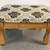 VTG MCM  POWELL Wood Footstool Floral Tapestry Upholstered Padded Wooden Stool 4 thumbnail