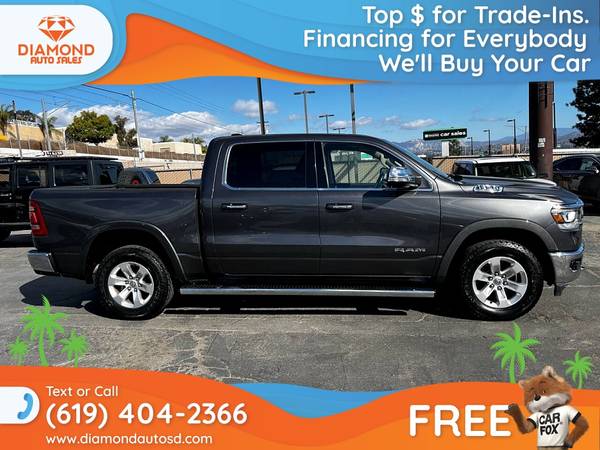 $570/mes - 2019 Ram 1500 Laramie 4x2 Cabina Doble 4 x 2 Cabina Doble 4-x-2-Cabina Doble 56 f - $26,499 (Diamond Auto Sales)63507458962947124