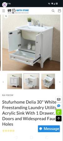 New laundry cabinet vanity and sink deep large solid high quality 1