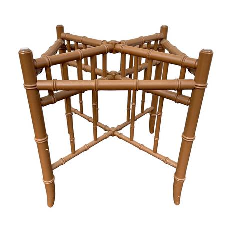 Faux Bamboo Hollywood Regency dining table base 1