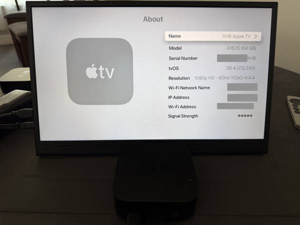 Apple TV A1625 4th Gen 64GB WIFI HD - electronics - by owner