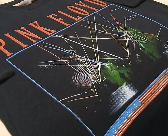 Vintage 80's 1987 Hugger Pink Floyd Psych Rock Shirt - Adult Men's Siz 1