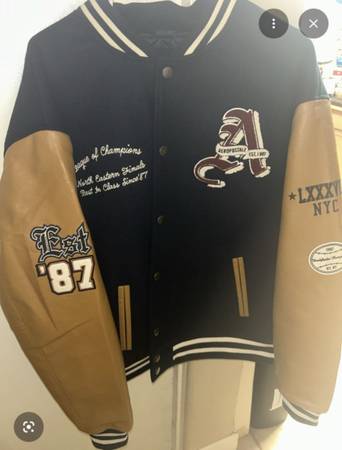 Aeropostle leather Letterman's jacket brand new 1