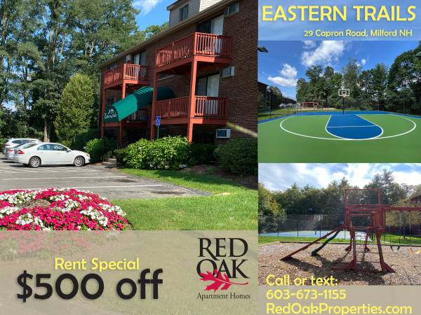 $1,853 / 2br - 833ft2 - ¿Te gusta estar al aire libre? ¡Disfruta de la comunidad ajardinada y los bosques circundantes! (90 Powers St. Milford, NH)63656278476035120